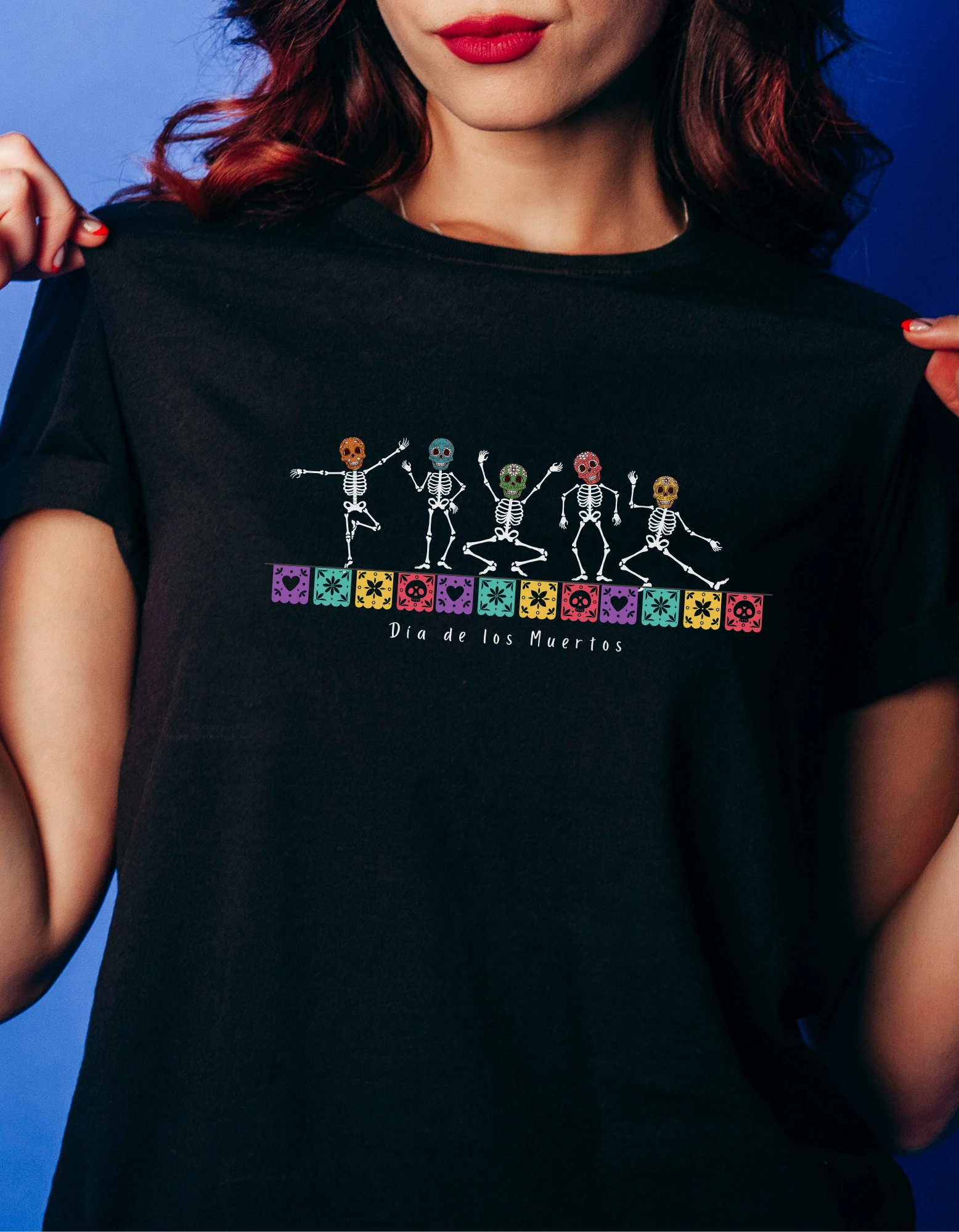Dia Los Muertos-Colorful Dancing Skeletons